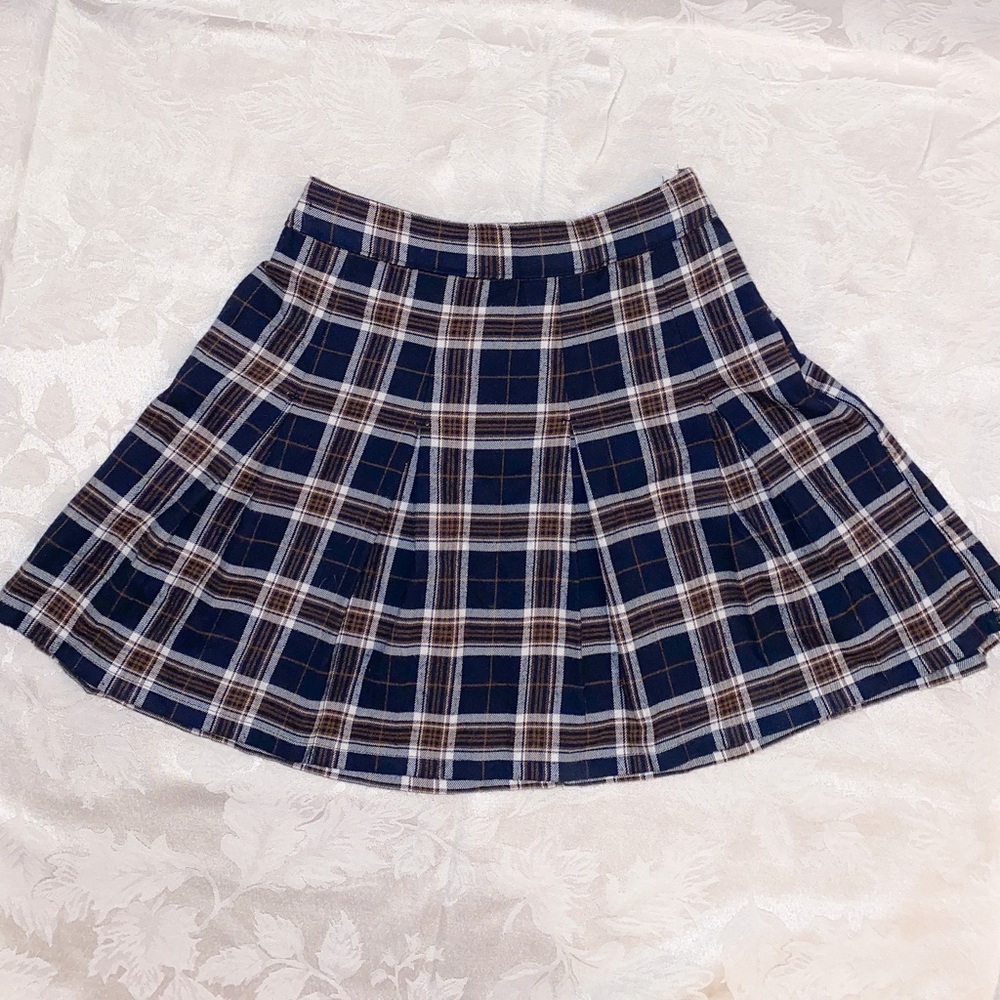 Hollister ultra high rise plaid pleated school girl mini skirt